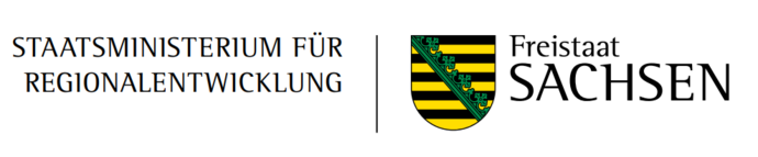 Logo Sächsisches Staatsministerium für Regionalentwicklung mit Sachsen-Wappen