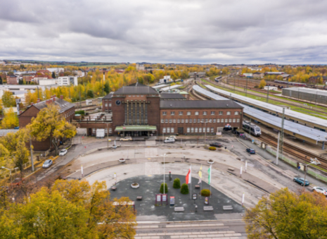 Das Bild zeigt den Zwickauer Bahnhof